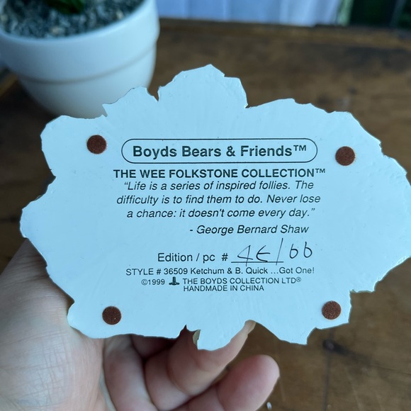Vintage 1999 Boyd’s Bears The Wee Folkstone Collection Ketchum & B. Quick - Picture 5 of 5